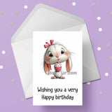 Bunny Rabbit Birthday Card