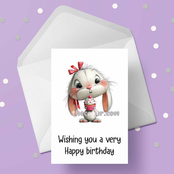 Bunny Rabbit Birthday Card