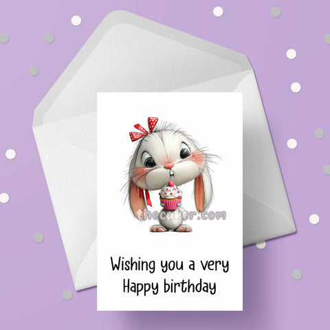 Bunny Rabbit Birthday Card