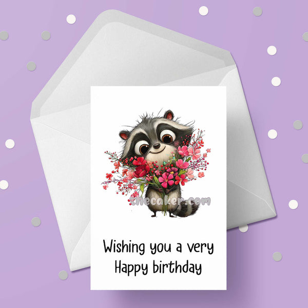 Raccoon Birthday Card
