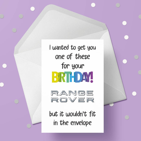 Funny Range Rover Birthday Card