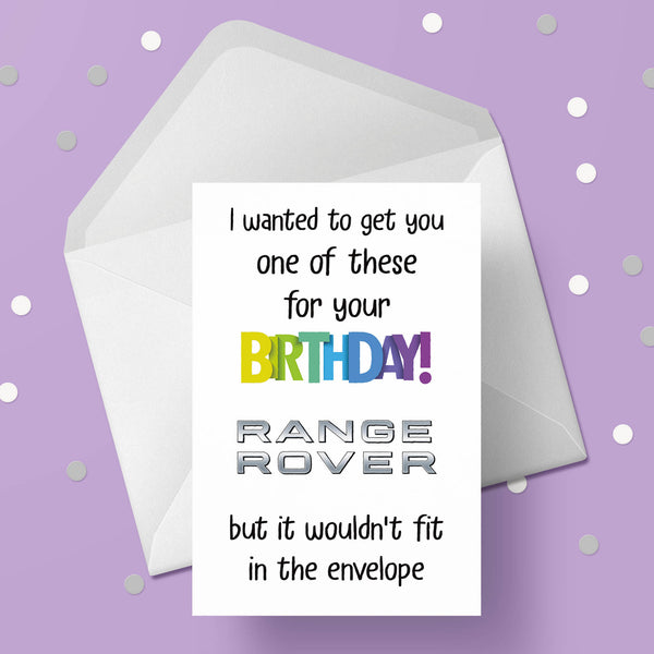 Range Rover Funny Birthday Card