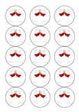 Red Wine Glasses Edible Icing Cake Topper