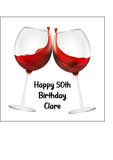 Red Wine Glasses Edible Icing Cake Topper
