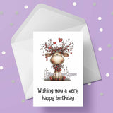 Reindeer Birthday Card