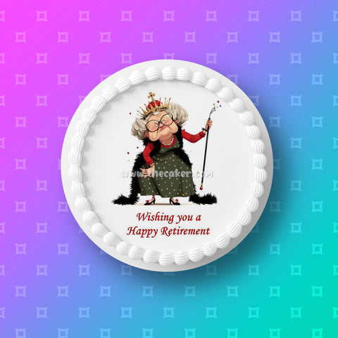 Retirement 15 Edible Icing Cake Topper or Ribbon