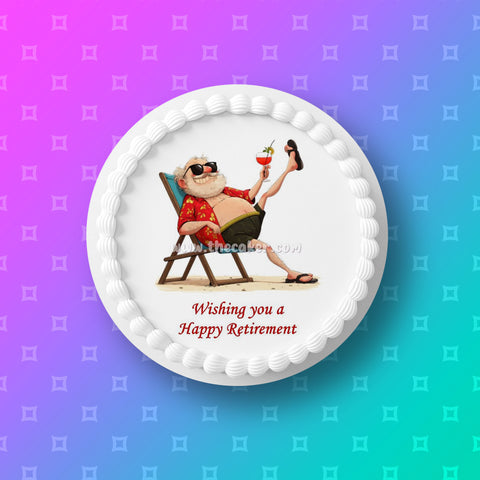 Retirement 16 Edible Icing Cake Topper or Ribbon