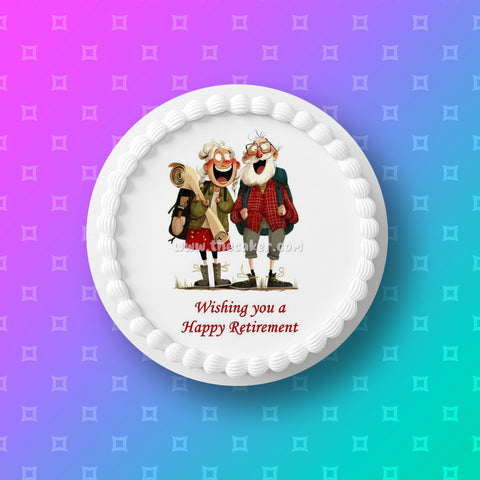 Retirement 17 Edible Icing Cake Topper or Ribbon