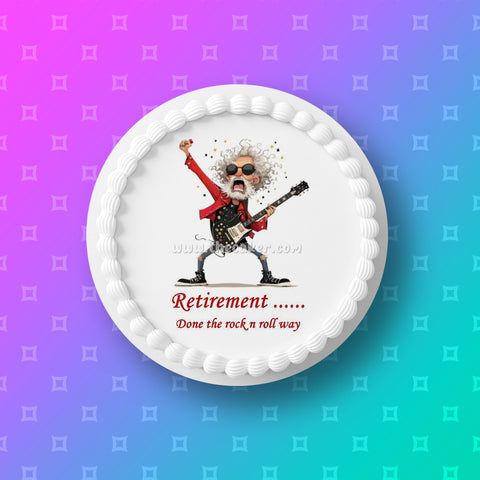 Retirement 19 Edible Icing Cake Topper or Ribbon