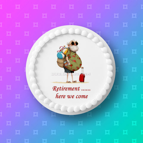 Retirement 20 Edible Icing Cake Topper or Ribbon