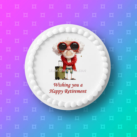 Retirement 21 Edible Icing Cake Topper or Ribbon