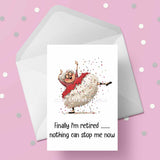 Retirement 07 - Funny lady dancing Retirement Card