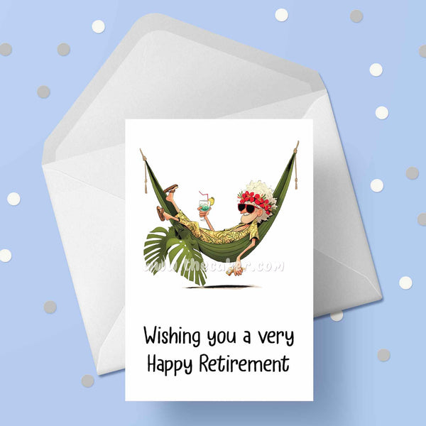 Retirement 09 - Man in hammock Retirement Card