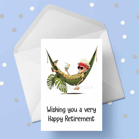 Retirement 09 - Man in hammock Retirement Card