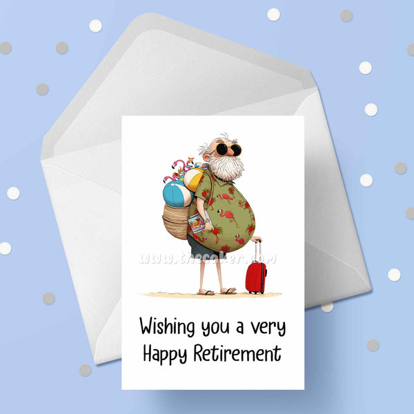 Retirement 20 - OAP Man with Backpack Retirement Card