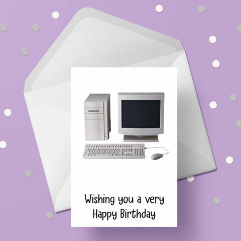 Computer Birthday Card 01 - Retro PC