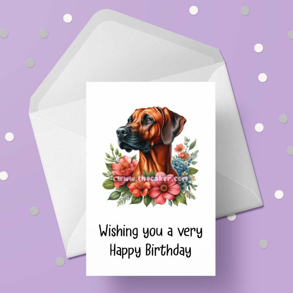 Rhodesian Ridgeback Dog Birthday Card 01