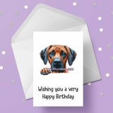 Rhodesian Ridgeback Dog Birthday Card 02