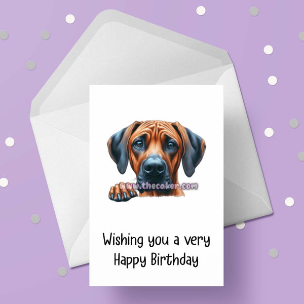Rhodesian Ridgeback Dog Birthday Card 02