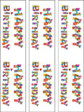 Happy Birthday Edible Icing Cake Topper or Ribbon 07 - Happy Birthday Words & Presents