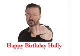 Ricky Gervais Edible Icing Cake Topper or Ribbon
