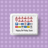 Highway Code Road Signs Edible Icing Cake Topper