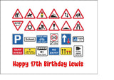 Highway Code Road Signs Edible Icing Cake Topper