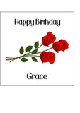 Red Roses Flowers Edible Icing Cake Topper