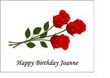 Red Roses Flowers Edible Icing Cake Topper