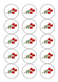 Red Roses Flowers Edible Icing Cake Topper