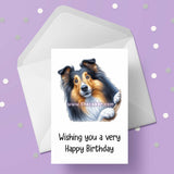 Rough Collie Dog Birthday Card 01