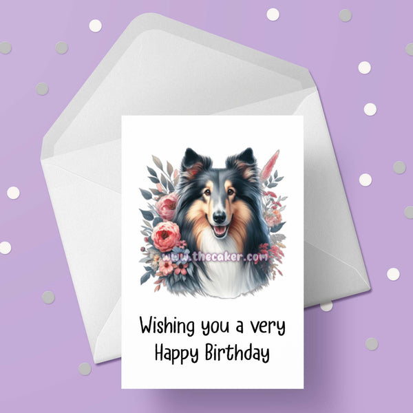 Rough Collie Dog Birthday Card 02