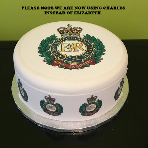 Royal Engineers Logo Edible Icing Cake Topper - Charles