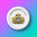 Royal Navy Badge Edible Icing Cake Topper or Ribbon