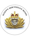 Royal Navy Badge Edible Icing Cake Topper or Ribbon