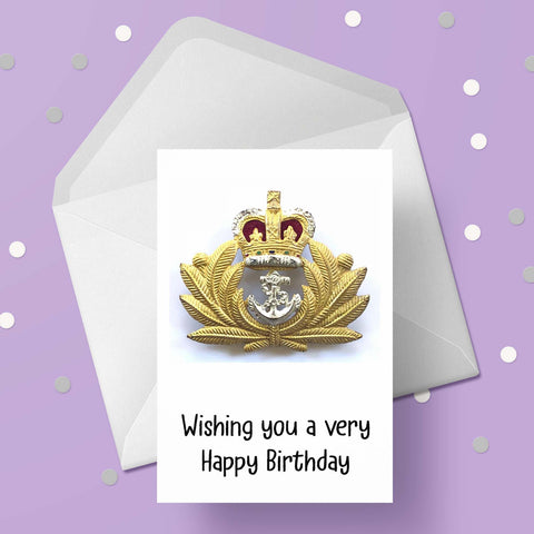 Royal Navy Badge Birthday Card
