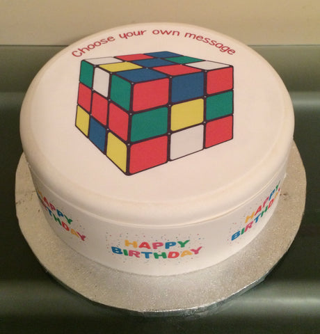 Rubik's Cube Edible Icing Cake Topper