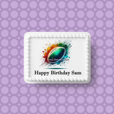 Rugby 01 Edible Icing Cake Topper or Ribbon