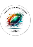 Rugby 01 Edible Icing Cake Topper or Ribbon