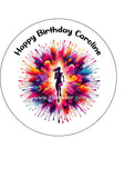 Running Woman Edible Icing Cake Topper