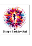 Running Woman Edible Icing Cake Topper
