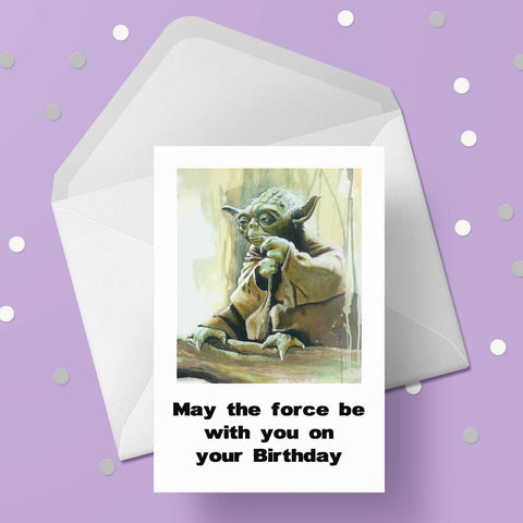 Star Wars 02 Birthday Card - Yoda