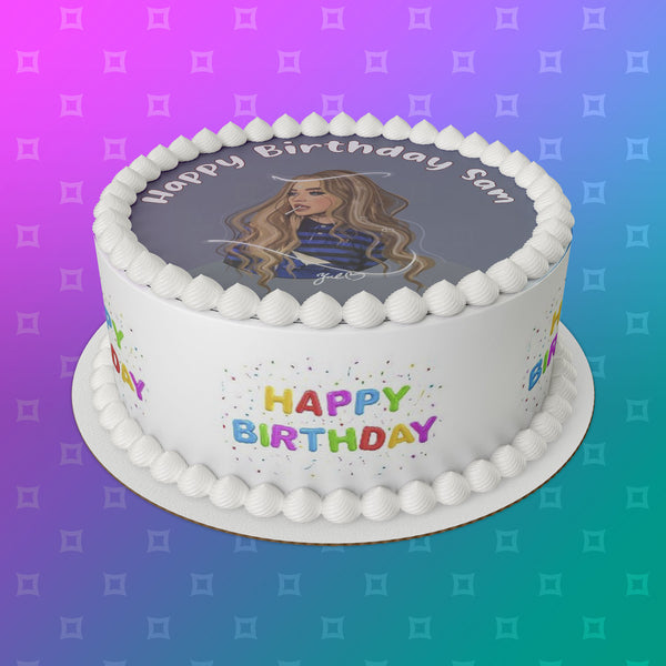 Sabrina Carpenter Edible Icing Cake Topper or Ribbon