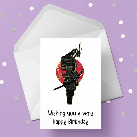 Japanese Samurai Birthday Card