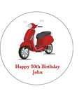 Scooter 02 Edible Icing Cake Topper or Ribbon