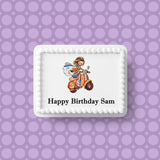 Scooter 01 Edible Icing Cake Topper or Ribbon