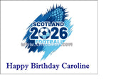 World Cup 2026 SCOTLAND Football Edible Icing Cake Topper or Topper 01