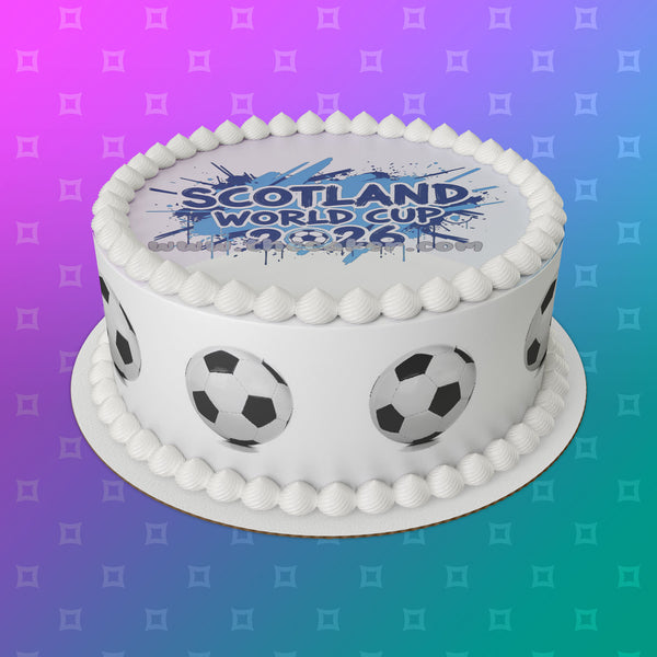 World Cup 2026 SCOTLAND Football Edible Icing Cake Topper or Topper 03