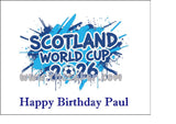 World Cup 2026 SCOTLAND Football Edible Icing Cake Topper or Topper 03