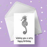 Seahorse 02 Birthday Card